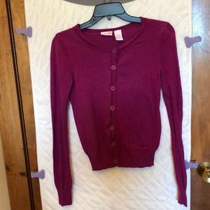 ALLOY Purple Cotton/Rayon Lightweight Cardigan